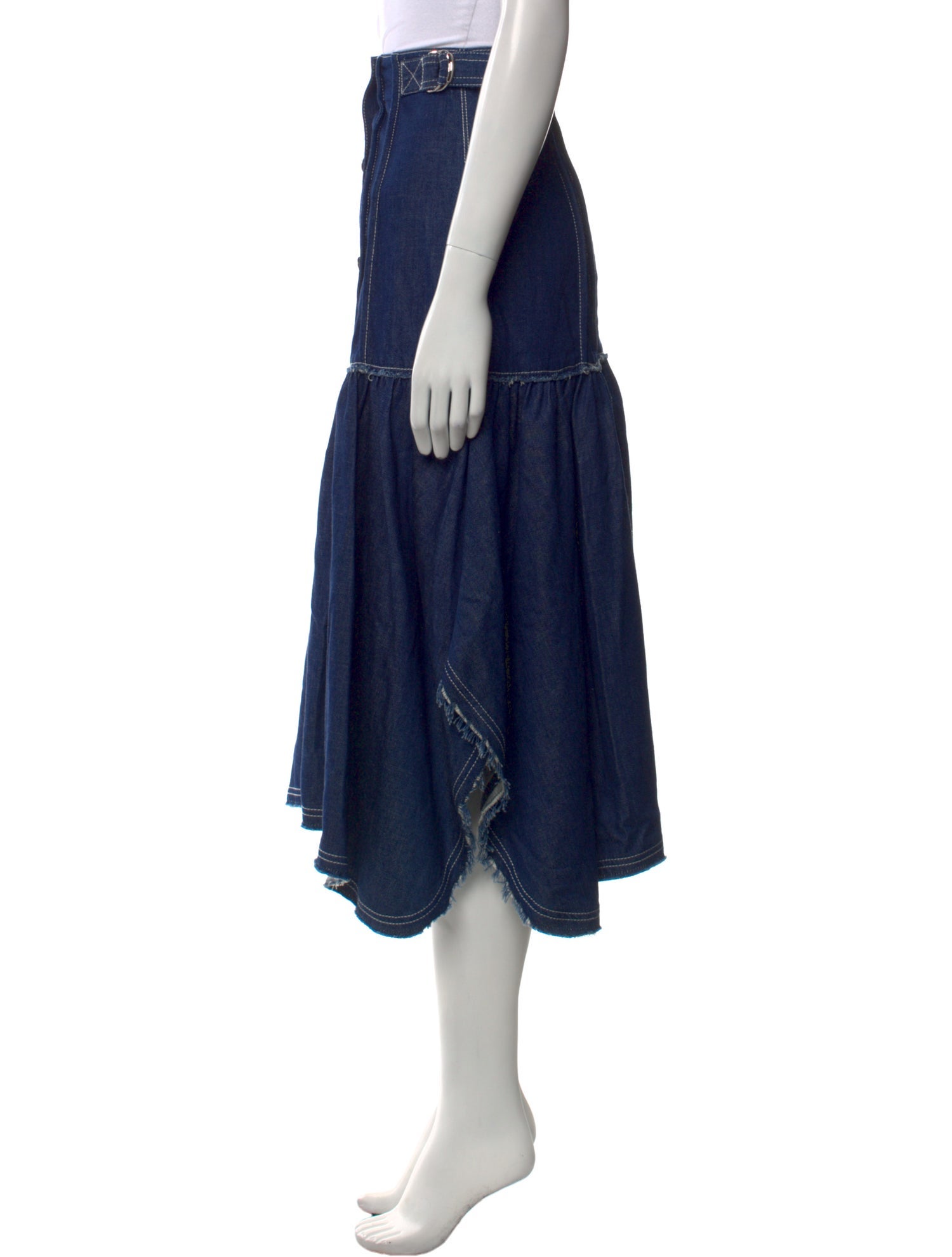 Chloé Raw-Edge Trim Midi Length Skirt