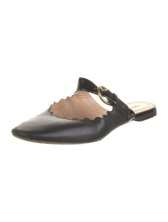 Chloé Leather Scalloped Accent Mules