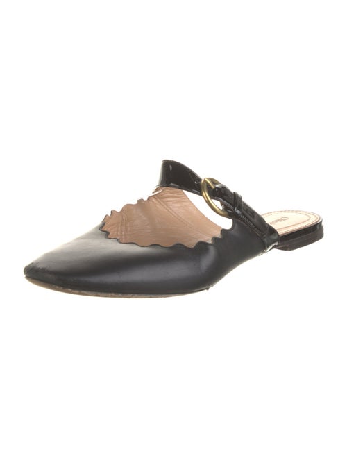 Chloé Leather Scalloped Accent Mules