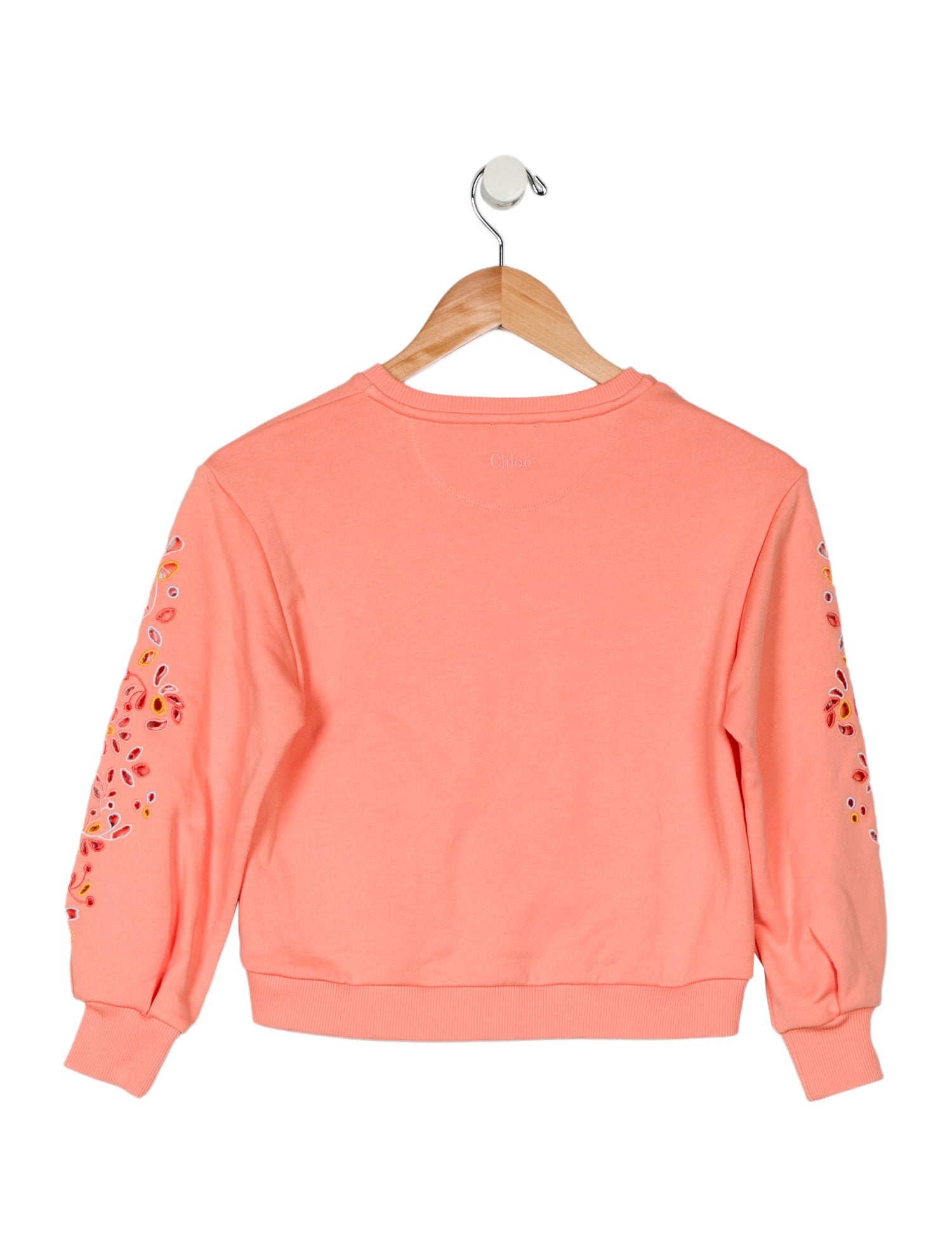 Chloé Girls' Eyelet Lace Embellished Sweatshirt