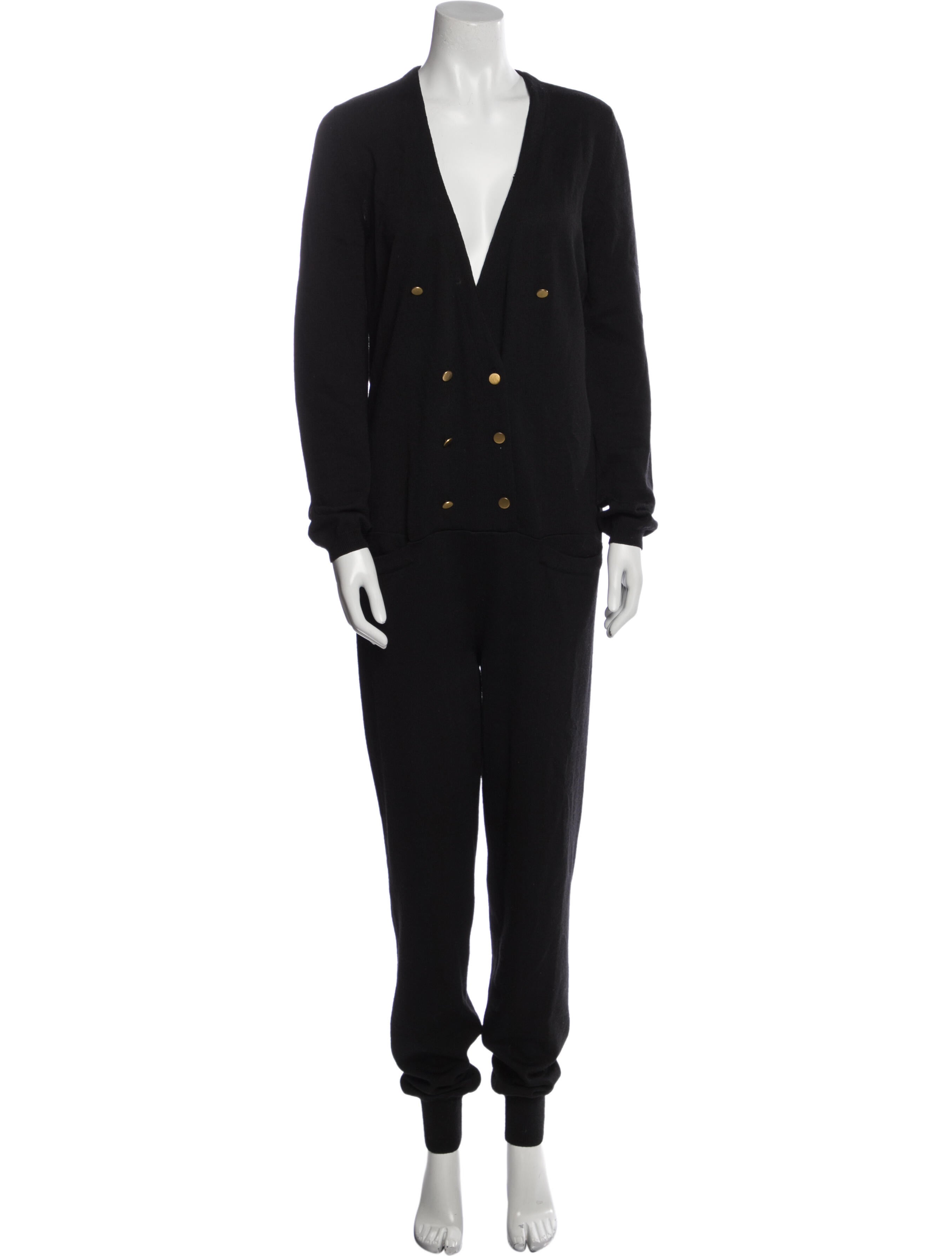 Chloé Merino Wool Plunge Neckline Jumpsuit