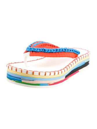 Chloé Printed Whipstitch Trim Espadrilles