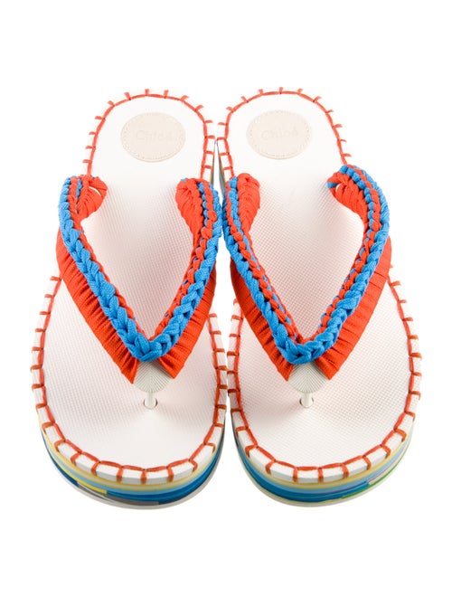 Chloé Printed Whipstitch Trim Espadrilles