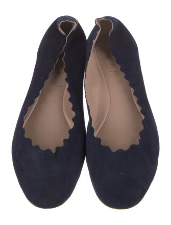 Chloé Suede Scalloped Accent Ballet Flats