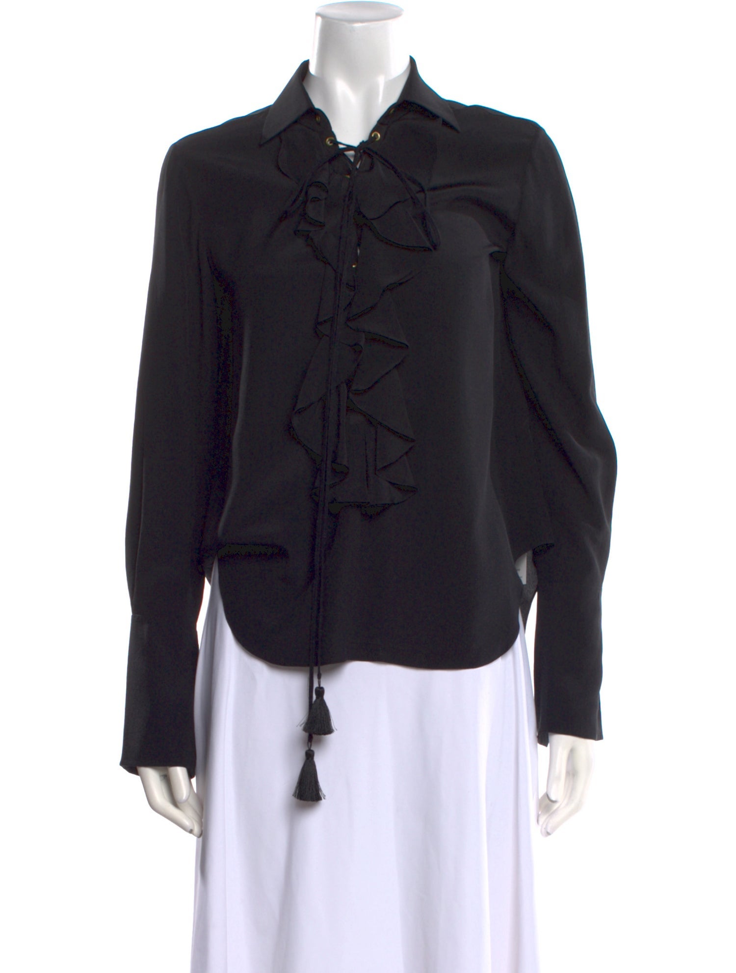 Chloé Silk Long Sleeve Button-Up Top