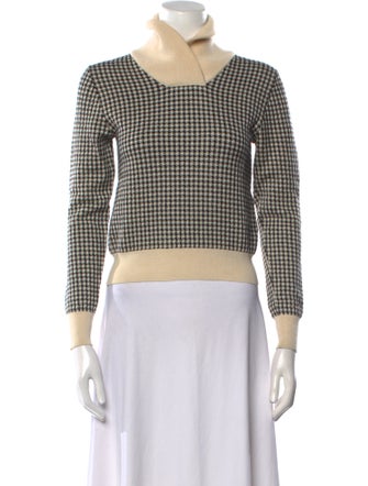 Chloé Wool Houndstooth Print Sweater
