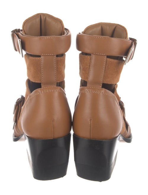 Chloé Leather Colorblock Pattern Lace-Up Boots