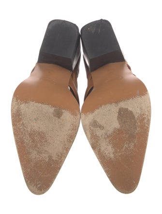 Chloé Leather Colorblock Pattern Lace-Up Boots