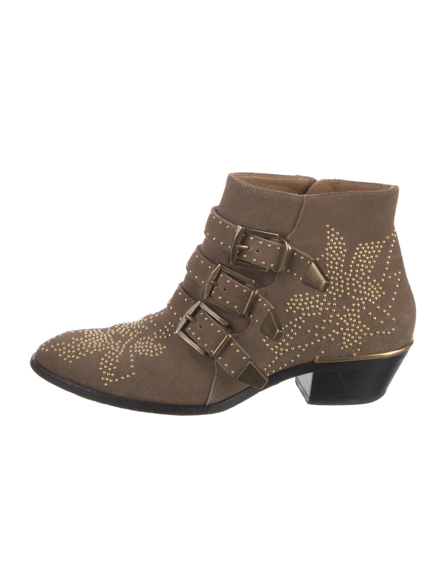Chloé Suede Patterned Western Boots