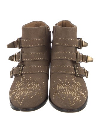 Chloé Suede Patterned Western Boots