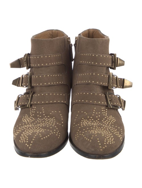 Chloé Suede Patterned Western Boots