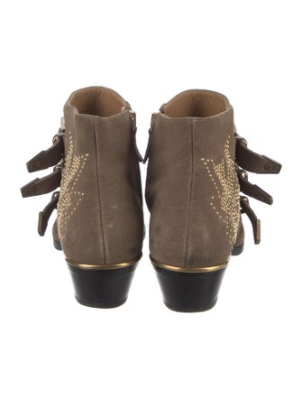 Chloé Suede Patterned Western Boots