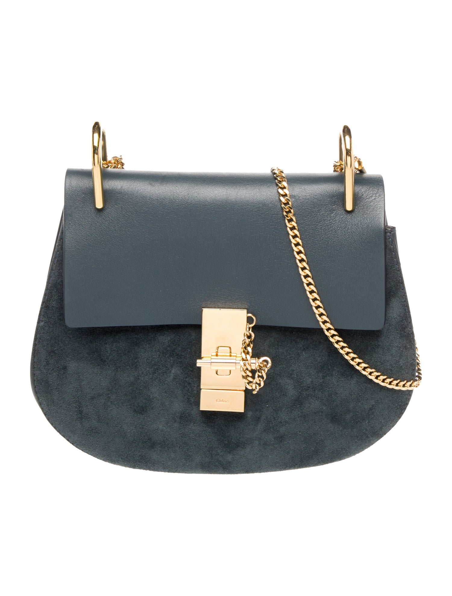 Chloé Suede Chloe Suede Smooth Calfskin Drew Shoulder Bag Mini
