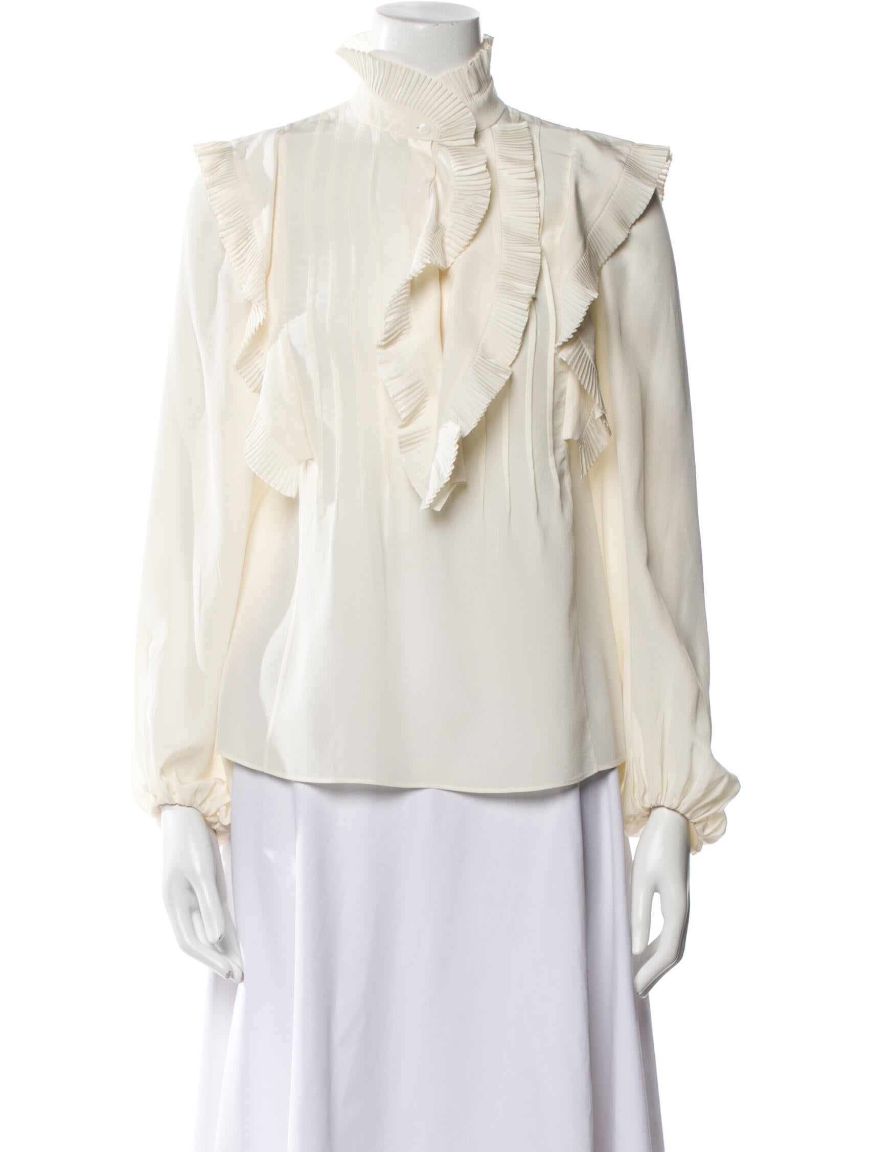 Chloé Silk Mock Neck Blouse
