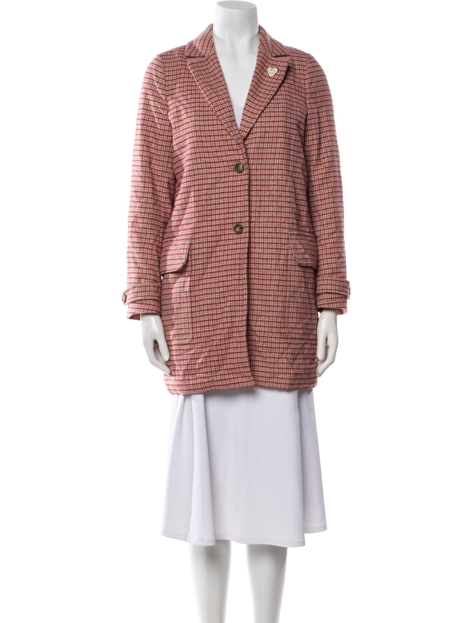 Chloé Virgin Wool Houndstooth Print Coat