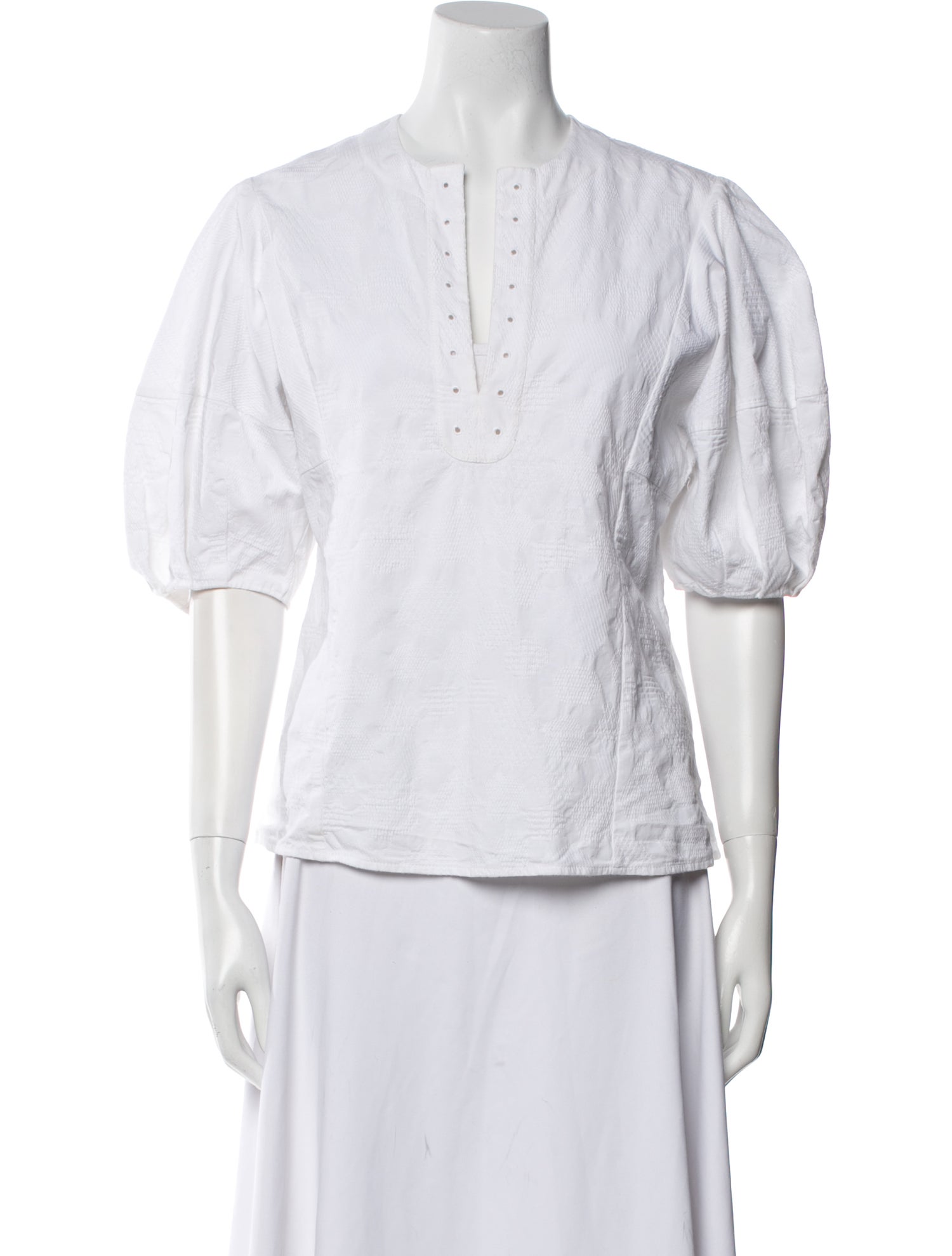 Chloé V-Neck Three-Quarter Sleeve Polo