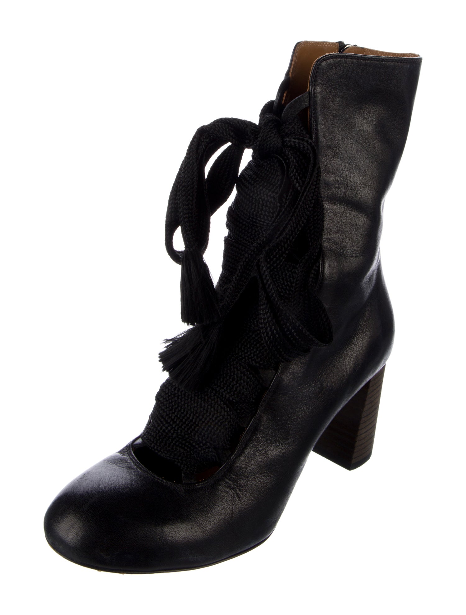 Chloé Leather Lace-Up Boots