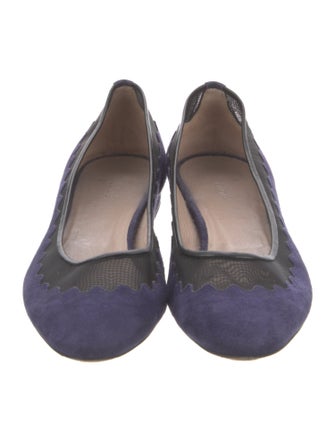 Chloé Suede Mesh Accents Ballet Flats