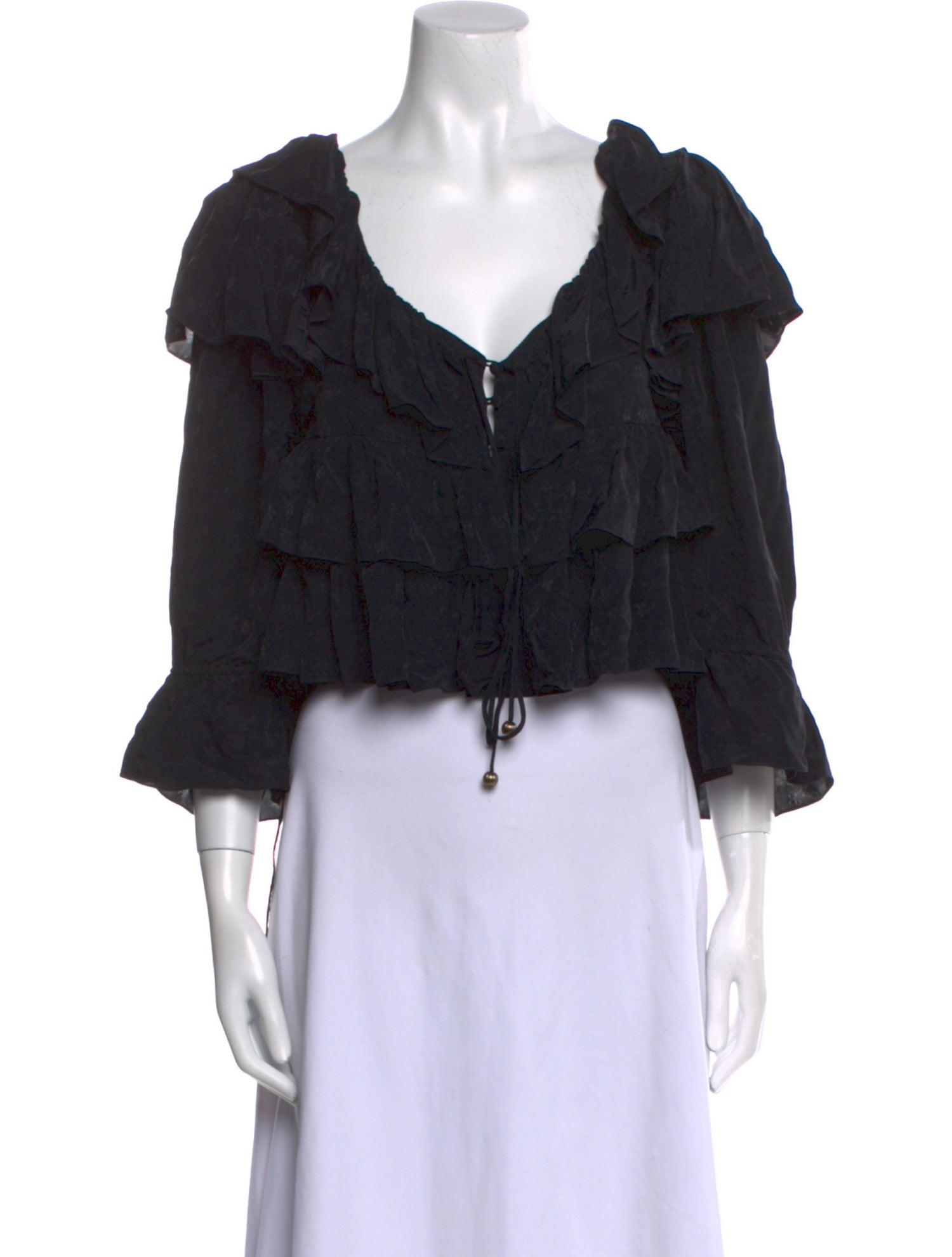 Chloé V-Neck Three-Quarter Sleeve Crop Top w/ Tags