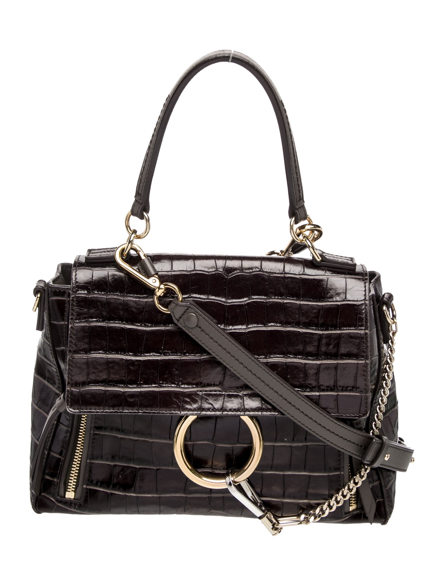 Chloé Embossed Leather Shoulder Bag