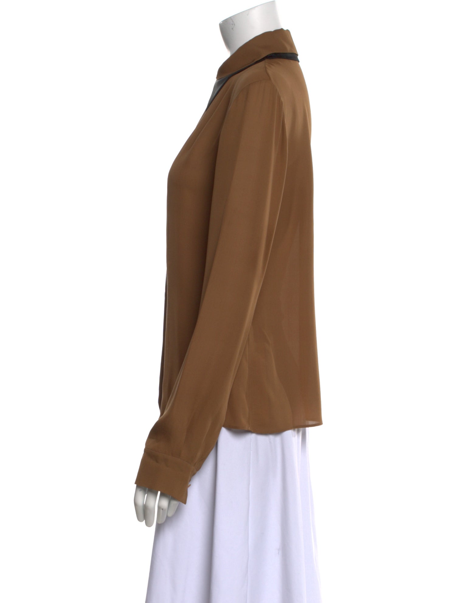 Chloé Silk Long Sleeve Button-Up Top