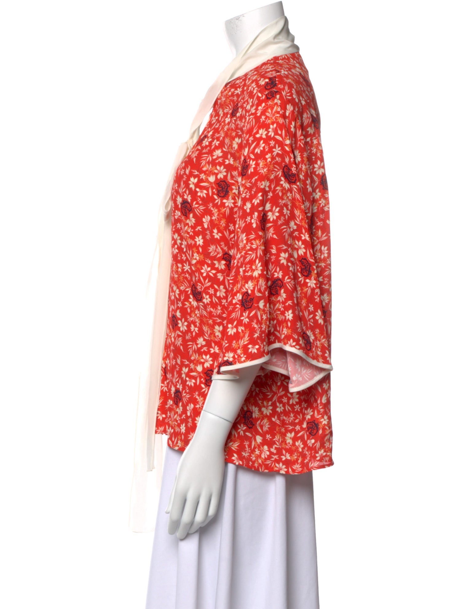 Chloé Floral Print Tie Neck Blouse