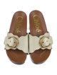 Chloé Leather Colorblock Pattern Slides