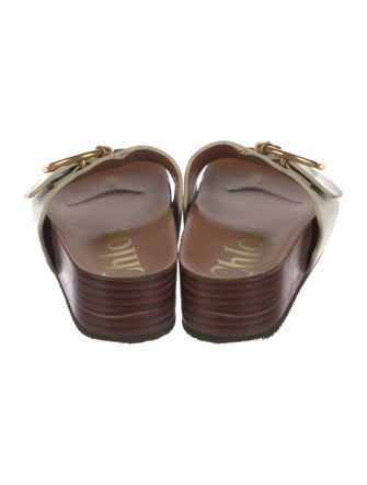 Chloé Leather Colorblock Pattern Slides