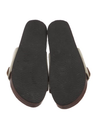 Chloé Leather Colorblock Pattern Slides