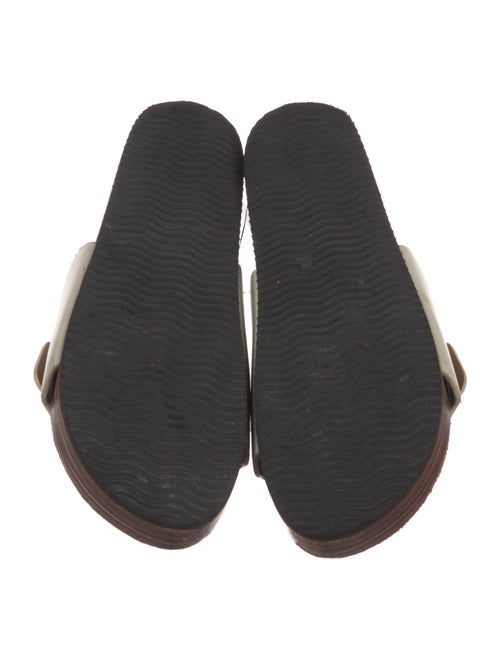 Chloé Leather Colorblock Pattern Slides