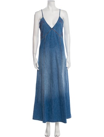 Chloé V-Neck Long Dress