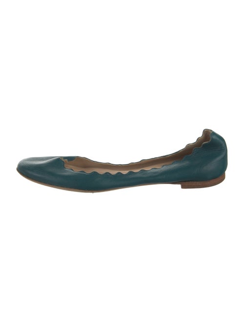 Chloé Leather Scalloped Accent Ballet Flats