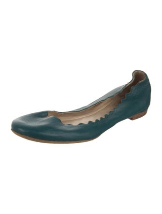 Chloé Leather Scalloped Accent Ballet Flats