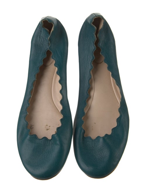 Chloé Leather Scalloped Accent Ballet Flats