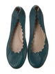 Chloé Leather Scalloped Accent Ballet Flats