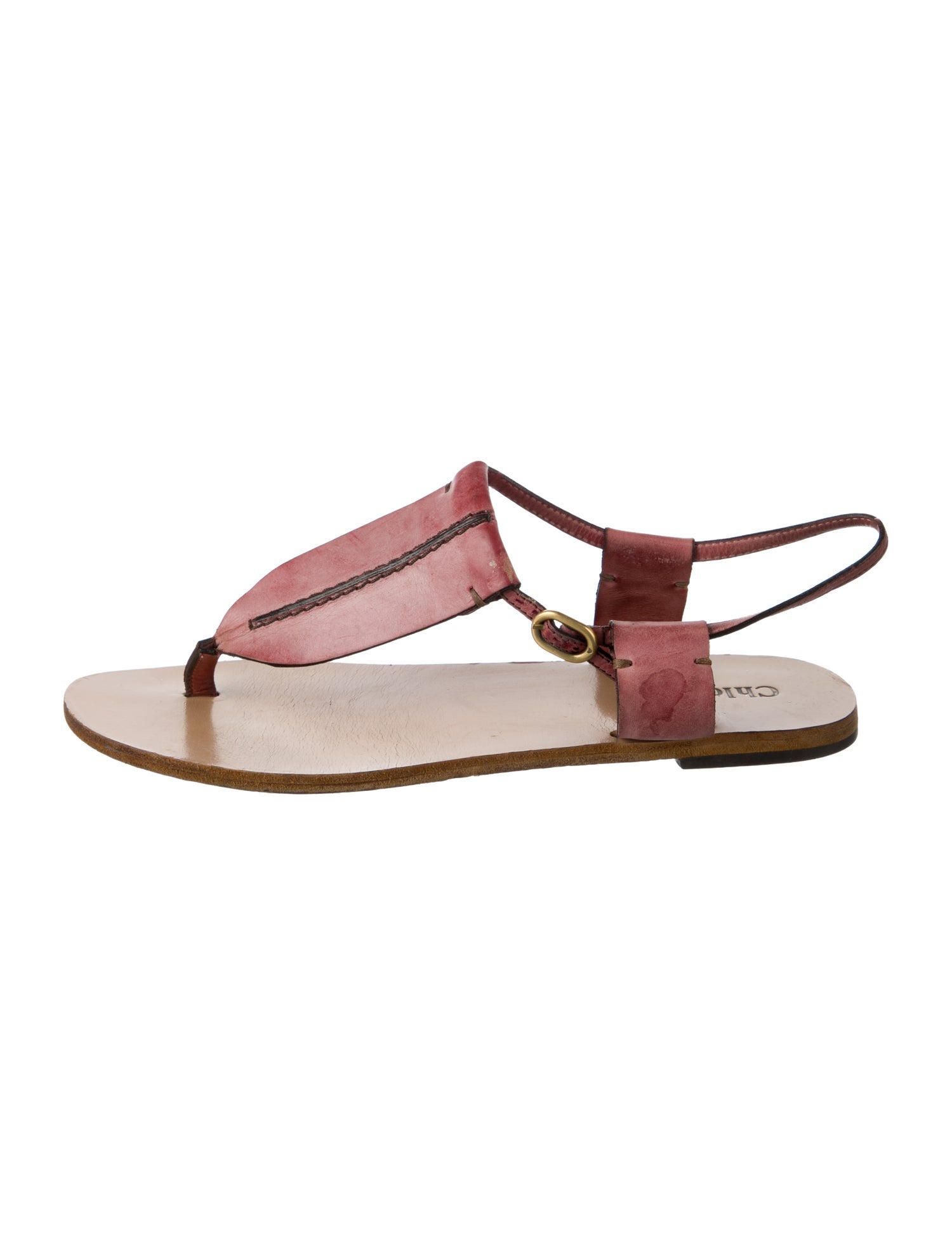 Chloé Leather T-Strap Sandals