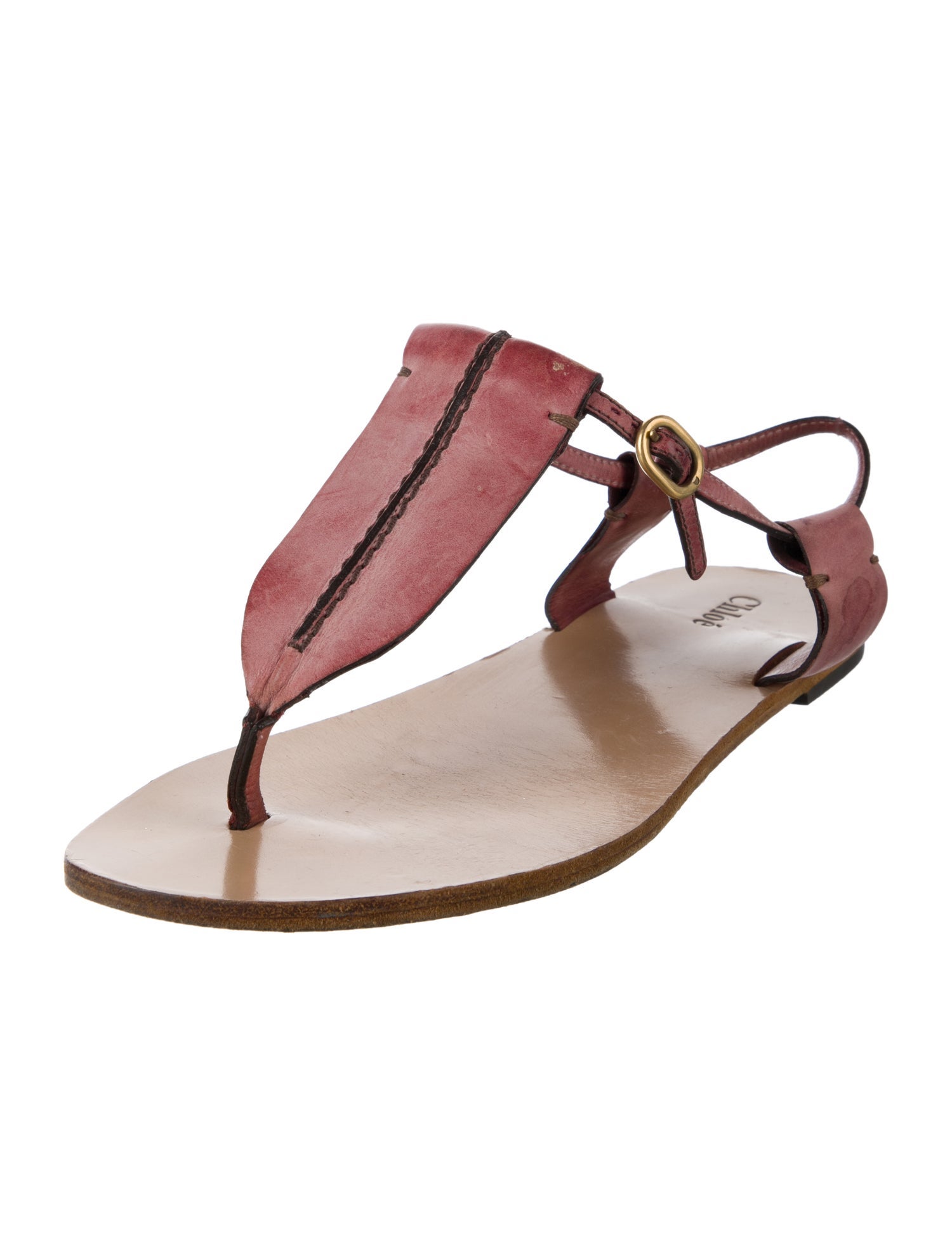 Chloé Leather T-Strap Sandals