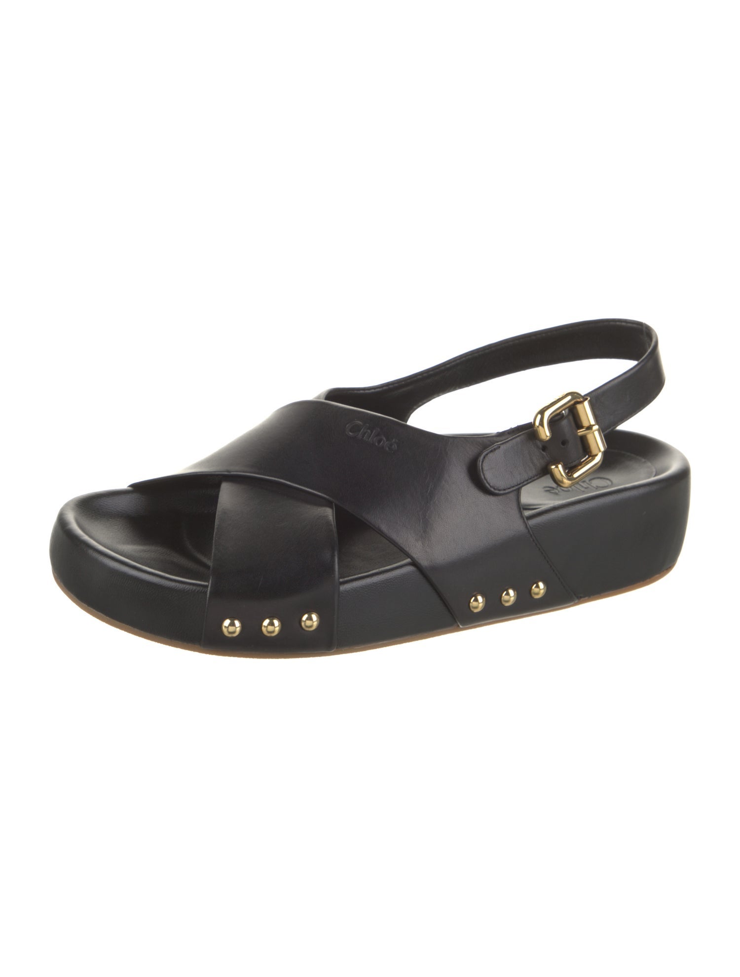 Chloé Leather Studded Accents Slingback Sandals w/ Tags