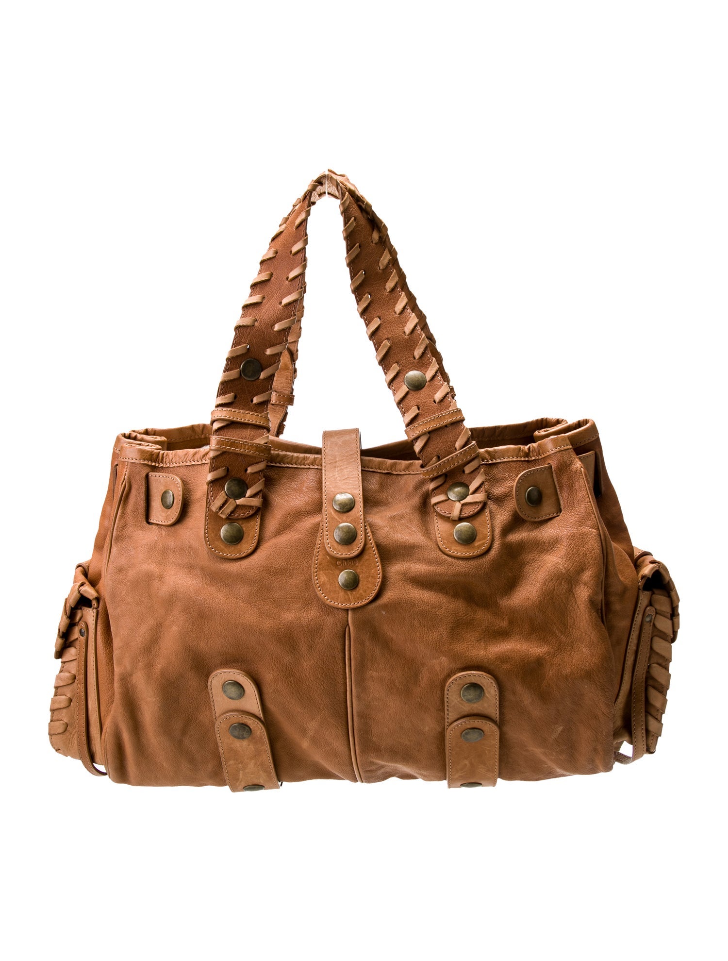 Chloé Leather Gold Lambskin Leather Silverado Shoulder Bag Medium