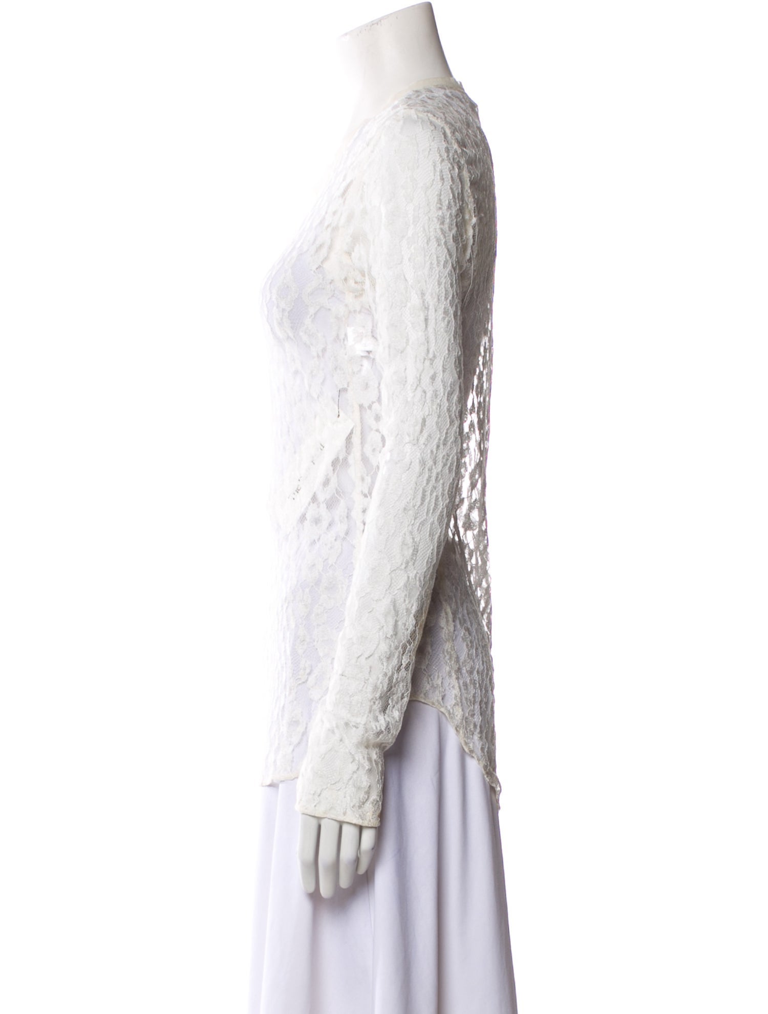 Chloé Lace Pattern Scoop Neck Blouse