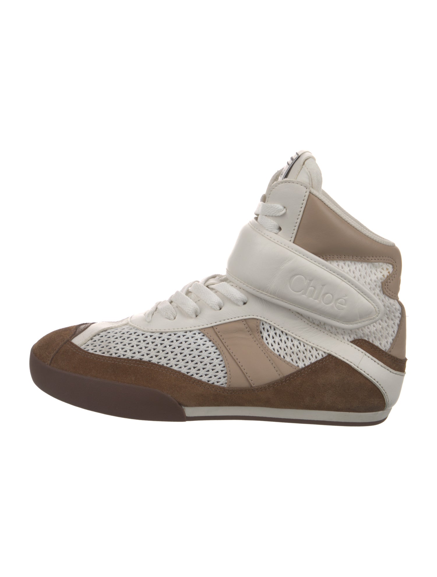 Chloé Leather Wedge Sneakers