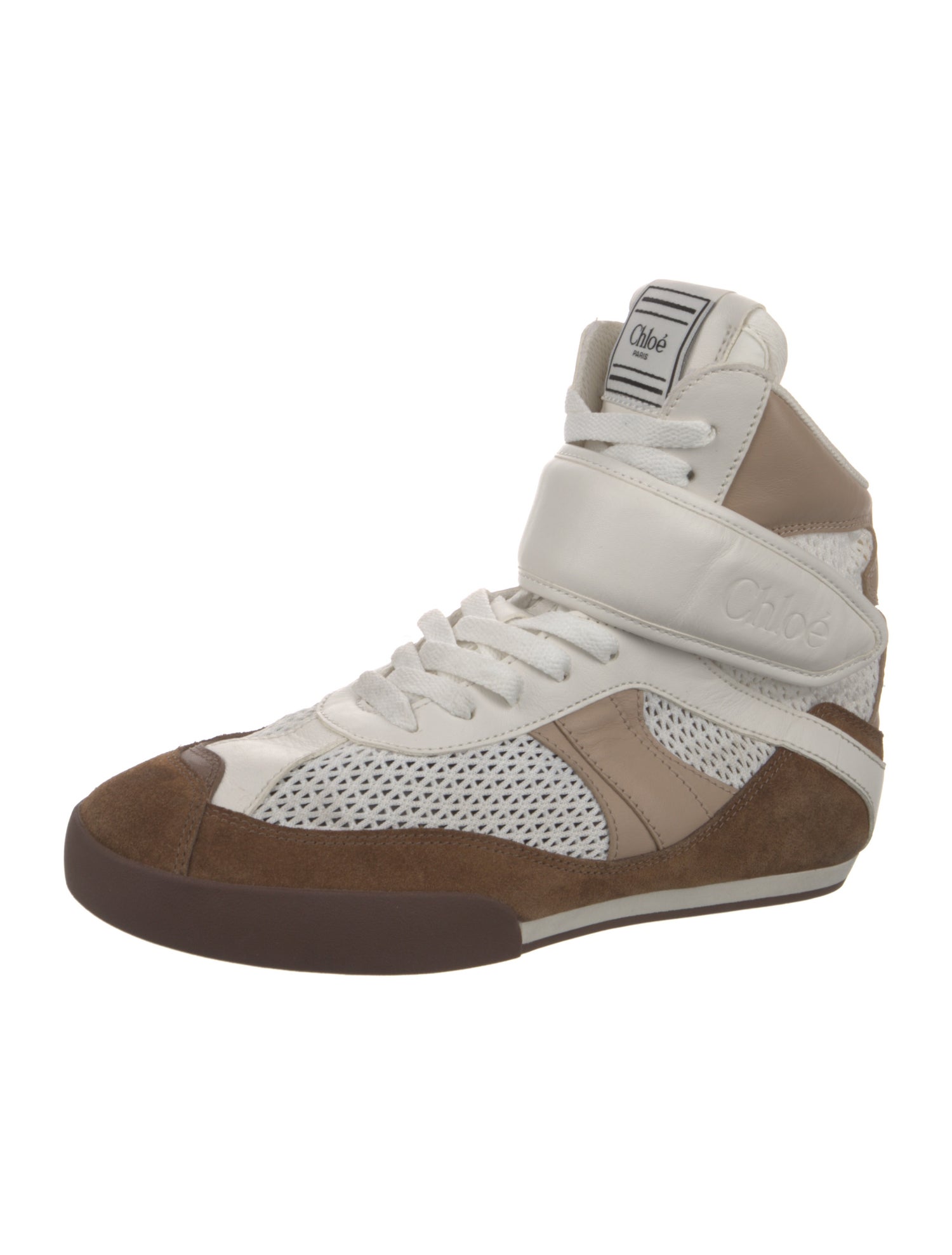 Chloé Leather Wedge Sneakers