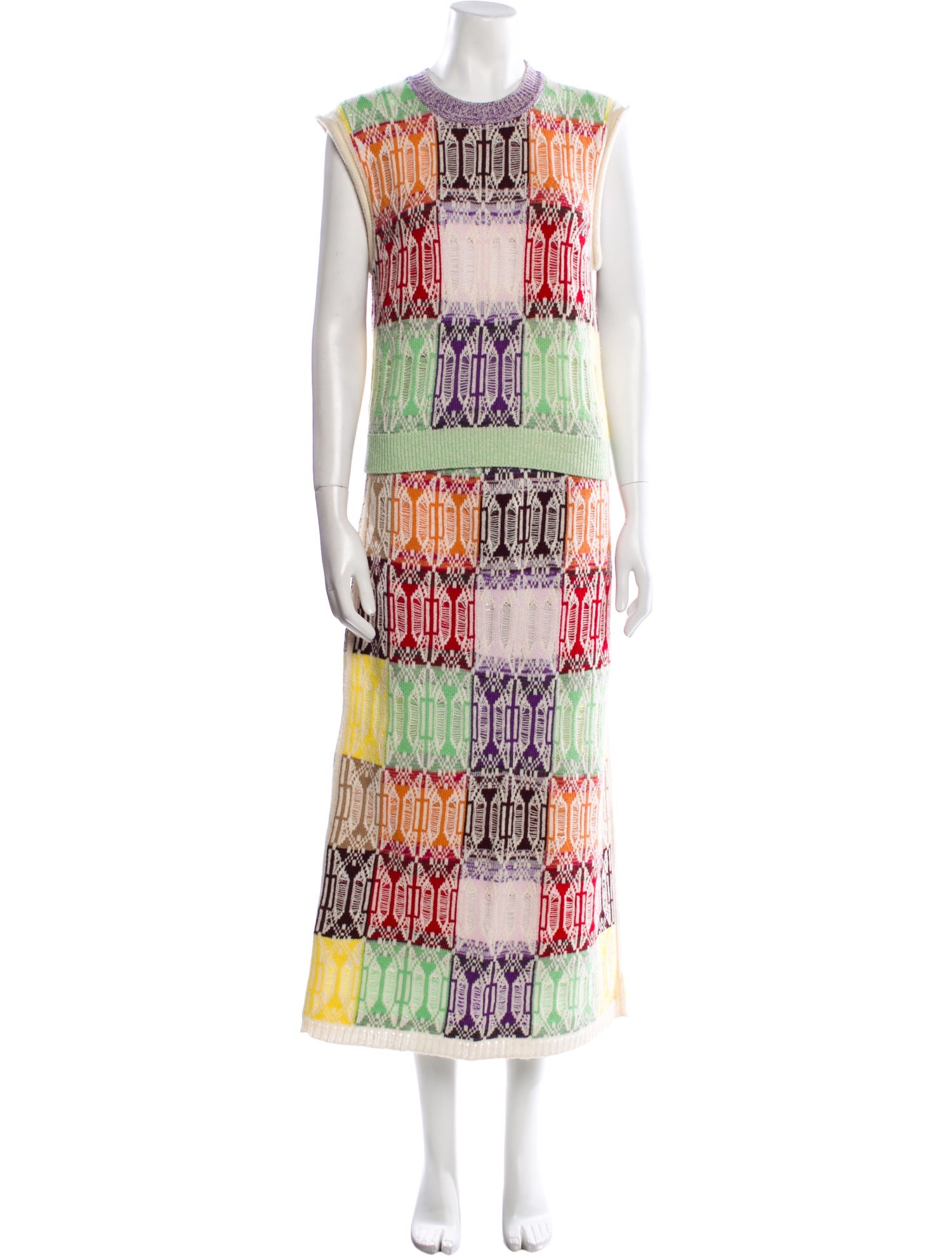 Chloé Cashmere Printed Skirt Set