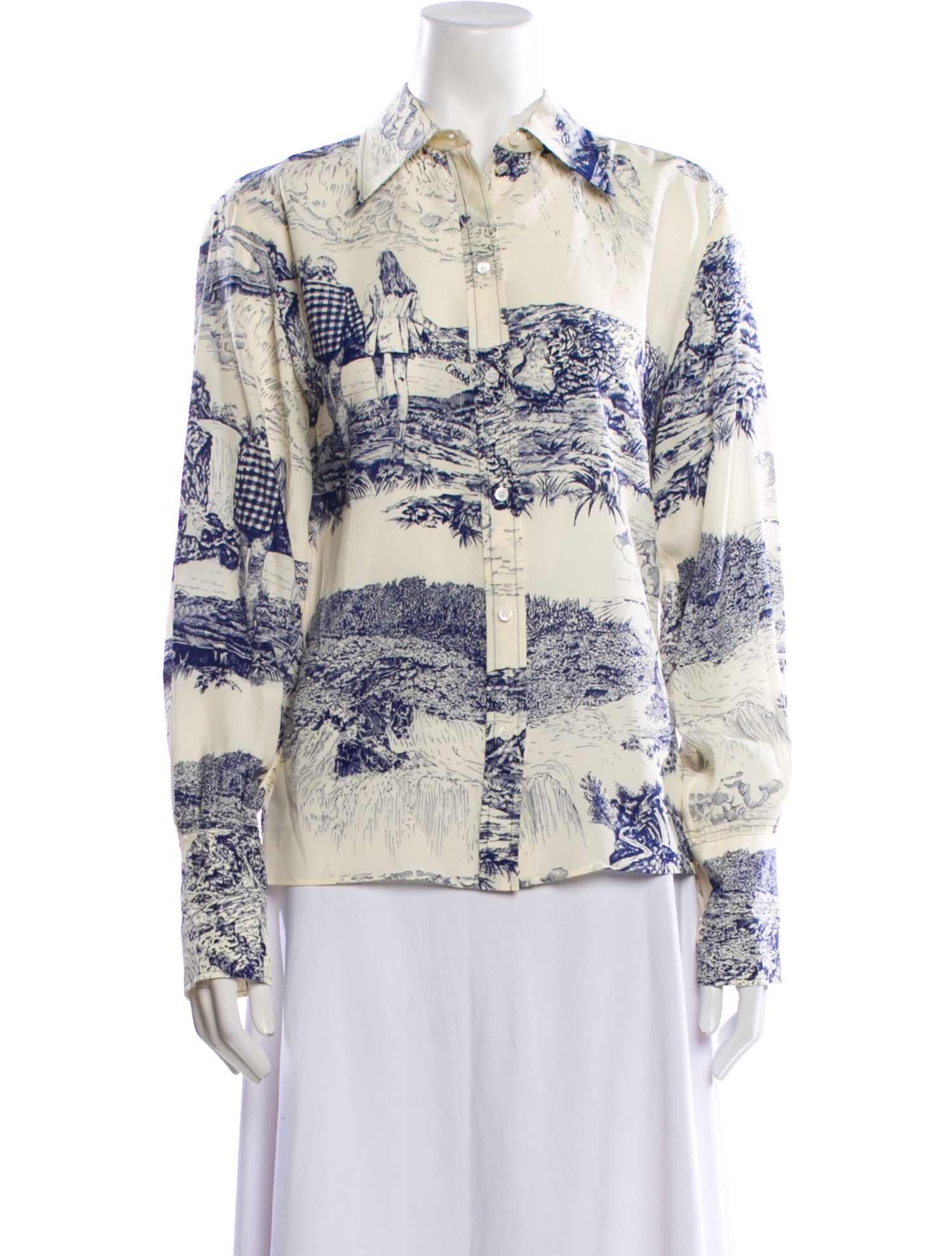 Chloé Silk Printed Button-Up Top