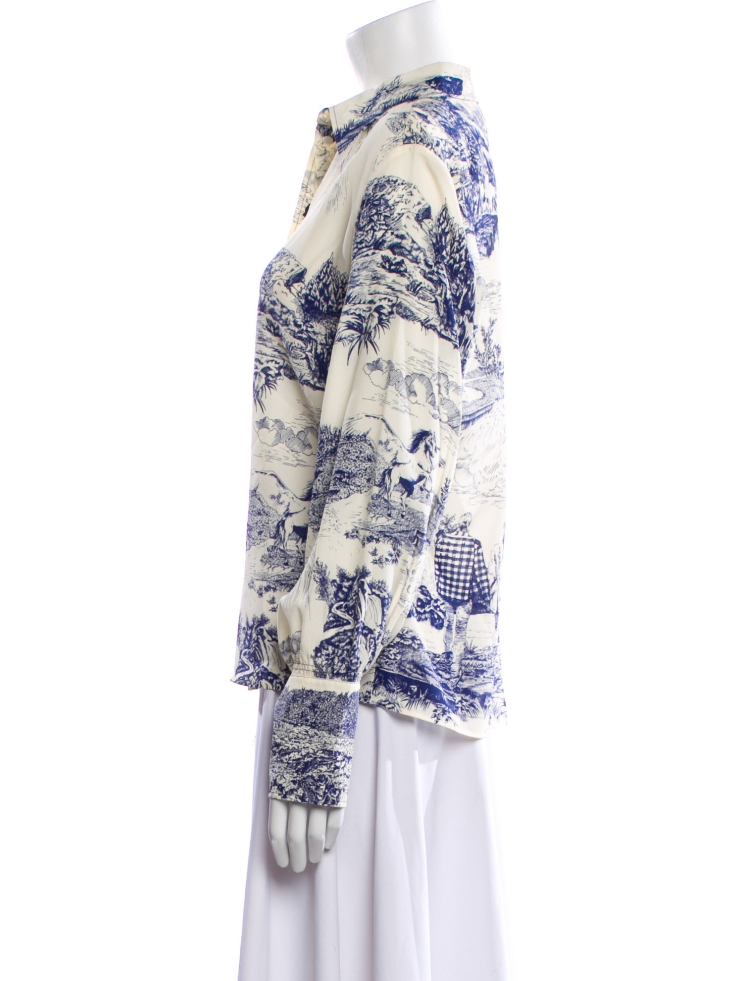 Chloé Silk Printed Button-Up Top