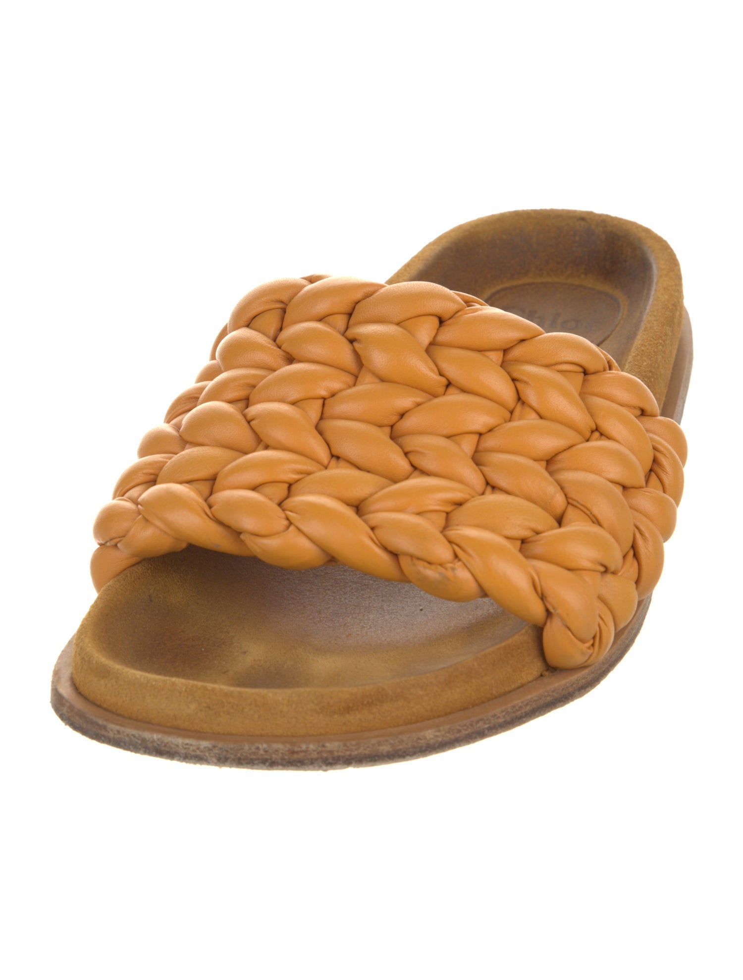 Chloé Leather Braided Accents Slides