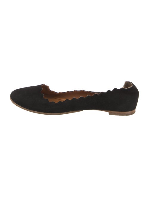 Chloé Suede Scalloped Accent Ballet Flats