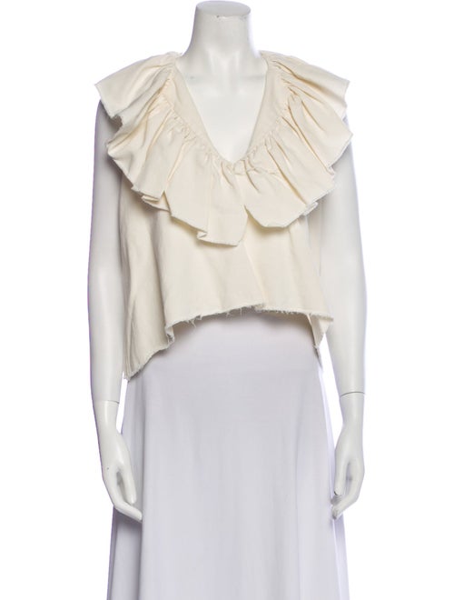 Chloé V-Neck Sleeveless Crop Top