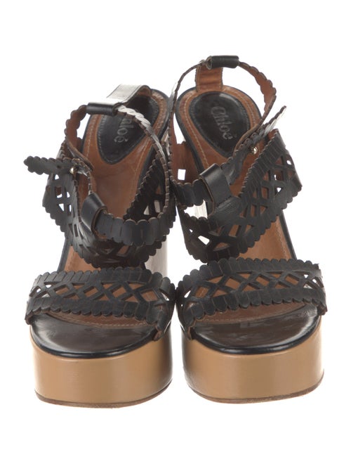 Chloé Leather Scalloped Accent Sandals