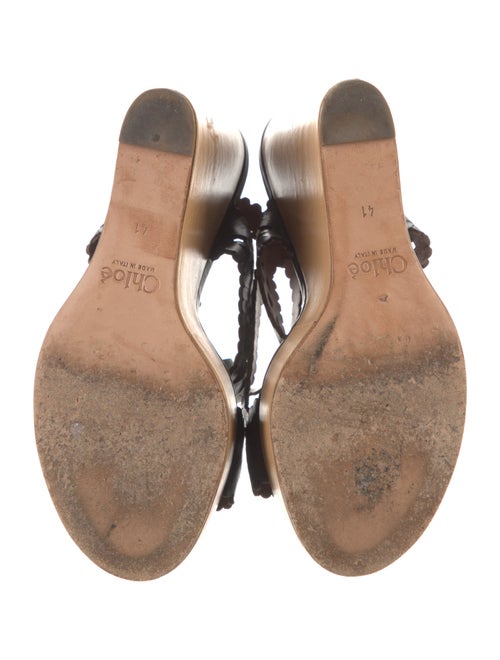 Chloé Leather Scalloped Accent Sandals